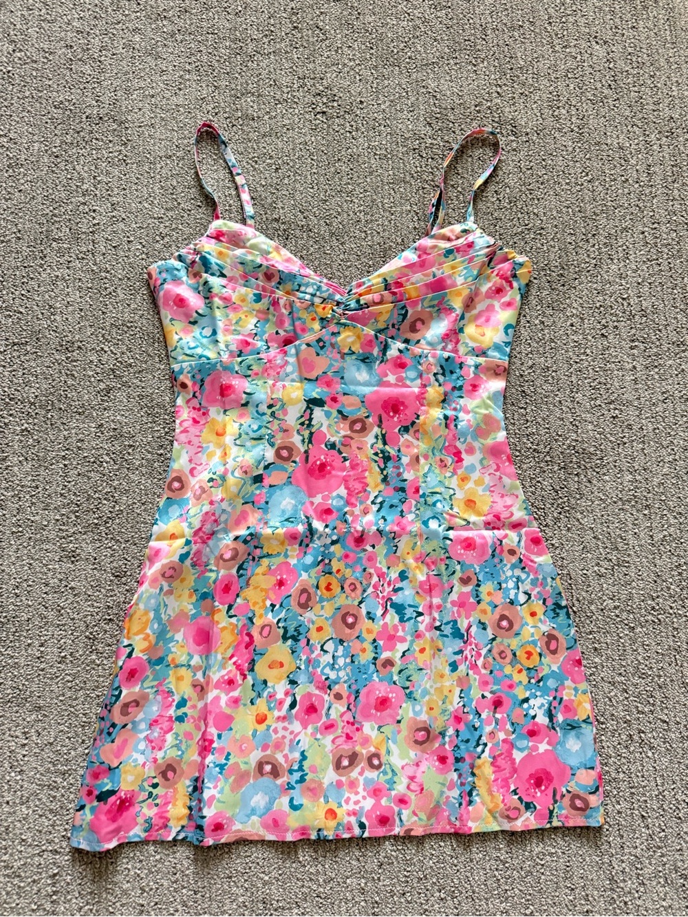 NWT Beginning Boutique Floral Pink Blue Yellow Tank Top